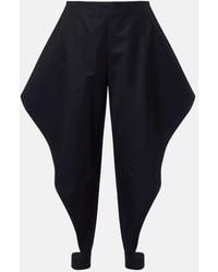 Alaïa - Ruffled Cotton Gabardine Tapered Pants - Lyst