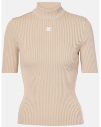 Courreges - Top Reedition En Maille Cotelee - Lyst