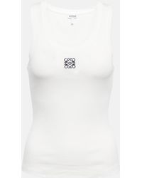 Loewe - Anagram-Embroidered Stretch-Cotton Tank Top - Lyst