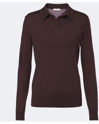 The Row - Pauli Wool And Silk Polo Sweater - Lyst