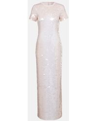 Sportmax - Sequined Jersey Maxi Dress - Lyst