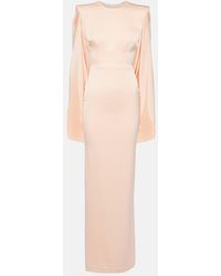 Alex Perry - Caped Crepe Satin Gown - Lyst