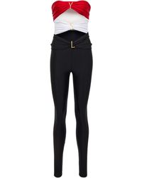 Saint Laurent Playsuit aus Samt in Schwarz Damen Bekleidung Jumpsuits und Overalls Playsuits 