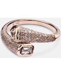 SHAY - Bypass 18Kt Rose Pinky Ring With Diamonds - Lyst