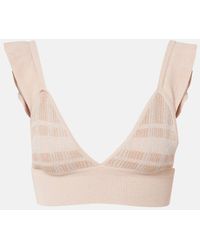 Bananhot - Petra Checked Ribbed-Knit Bra Top - Lyst