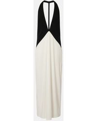 Adriana Degreas - Halterneck Jersey Maxi Dress - Lyst