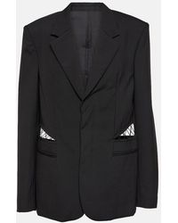 Dion Lee - Blazer in lana e pizzo con cut-out - Lyst