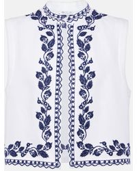 Loro Piana - Bestickte Weste Dabney Aus Leinen - Lyst