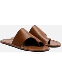 The Row - Malick Thong Leather Sandals - Lyst