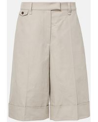 Brunello Cucinelli - Cotton And Linen Bermuda Shorts - Lyst