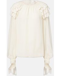 Chloé - Ruffled Silk Blouse - Lyst