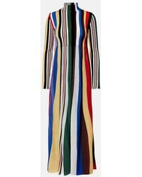 Loewe - Ribbed-Knit Striped Maxi Dress - Lyst