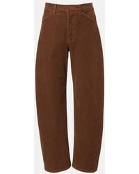 Nili Lotan - Tribeca Cotton-Blend Corduroy Barrel-Leg Pants - Lyst