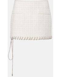 Area - Embellished Tweed Miniskirt - Lyst