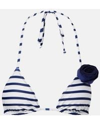 SAME - Rose 90S Floral-Applique Bikini Top - Lyst