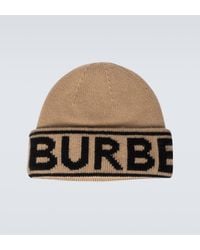 Burberry - Logo Intarsia Cashmere Beanie - Lyst
