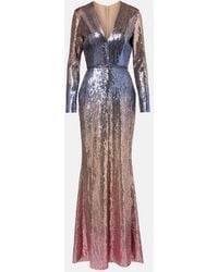 Elie Saab - Ombre Sequined Belted Gown - Lyst