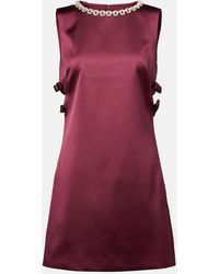 Self-Portrait - Crystal-Embellished Cut-Out Satin Mini Dress - Lyst