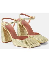 AMINA MUADDI - Charlotte 95 Crystal-Embellished Satin Pumps - Lyst