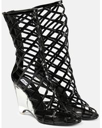 Alaïa - Leather Wedge Ankle Boots - Lyst