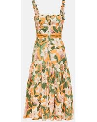 Agua Bendita - Midikleid Nispero Aus Leinen - Lyst