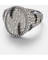 Yvonne Léon - Pinky Ring Zebre Aus 18Kt Weissgold (750/1000) Mit Diamanten - Lyst