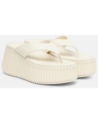 Chloé - Nama Leather Platform Thong Sandals - Lyst