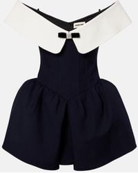 ShuShu/Tong - Robe En Laine Et Soie A Encolure Bardot - Lyst