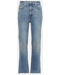 7 For All Mankind - Logan Embellished Straight Jeans - Lyst