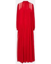 Costarellos - Clarinda Pleated Silk Georgette Maxi Dress - Lyst