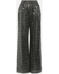 Dolce & Gabbana - Pantaloni a gamba larga con paillettes - Lyst