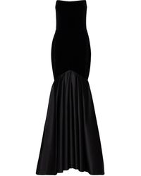 Rasario Robe aus Satin und Samt - Schwarz