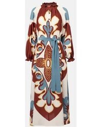 La DoubleJ - Cerere Silk Crepe De Chine Midi Dress - Lyst