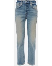 RE/DONE - Mid Rise Stove Pipe Straight Jeans - Lyst