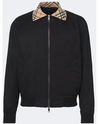 Burberry - Check Cotton Blouson Jacket - Lyst