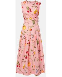 Agua Bendita - Otono Printed Cotton Midi Dress - Lyst