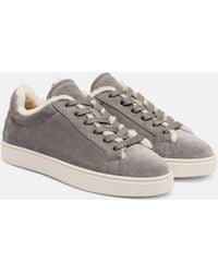 Tod's - Classic Shearling-Lined Suede Sneakers - Lyst