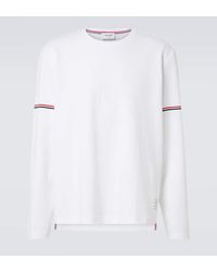 Thom Browne - Rwb Stripe Cotton Jersey T-Shirt - Lyst