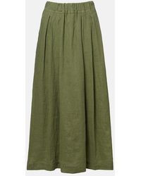Velvet - Linda Linen Midi Skirt - Lyst