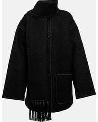 Totême - Embroidered Wool-blend Scarf Jacket - Lyst
