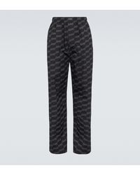 Balenciaga Pyjama-Hose BB Signature aus Baumwolle - Grau
