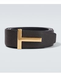 Tom Ford - Leather Reversible T Ridge Belt - Lyst