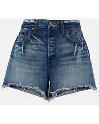 RE/DONE - Short En Jean A Taille Haute - Lyst