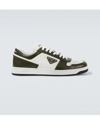Prada - Weißem/Militärgrünem Leder Sneaker Downtown - Lyst