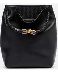 Bottega Veneta - Andiamo Small Leather Bucket Bag - Lyst