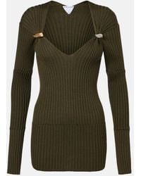 Bottega Veneta - Ribbed-Knit Cashmere And Silk Top - Lyst