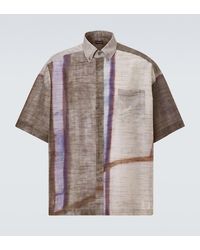 Giorgio Armani - Printed Cotton And Silk Bowling Shirt - Lyst