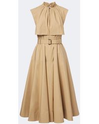 Burberry - Caped Cotton Poplin Midi Dress - Lyst