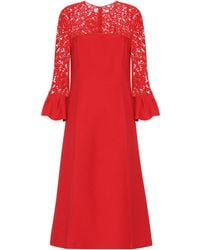 Valentino Midikleid aus Wolle und Seide - Rot