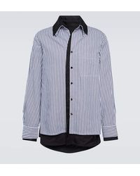 Bottega Veneta - Camisa de algodon y lino a rayas - Lyst